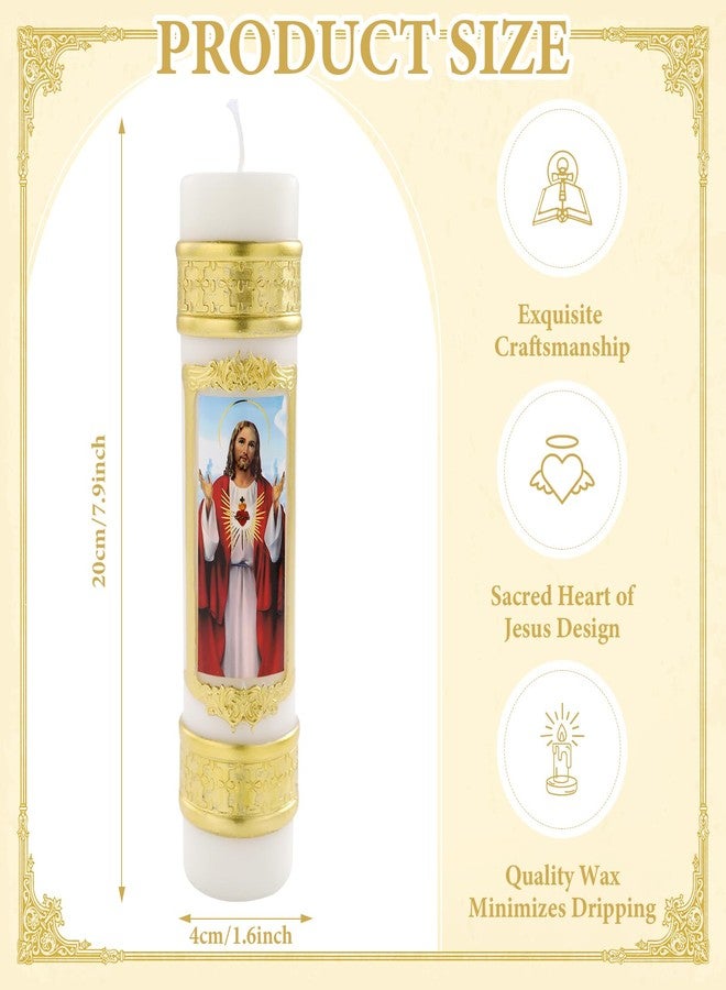 TALPGOD Sacred Heart of Jesus Christ Candles,Christian Religious Prayer Candles for Church,Room and Catholic Home Decor Gift,Sagrado Corazón De Jesus Cirios Religiosos Catolicos - Image 2